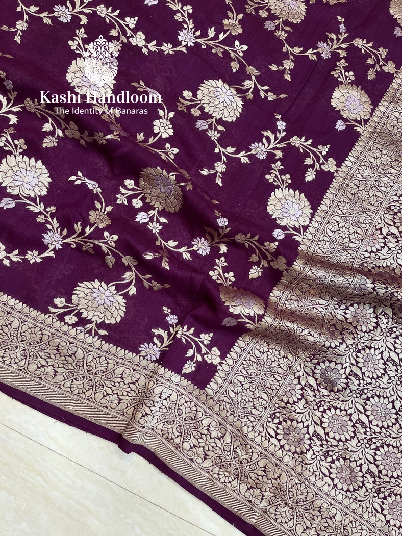 Banaras Handloom Pure Khaddi Tussar Georgette Saree