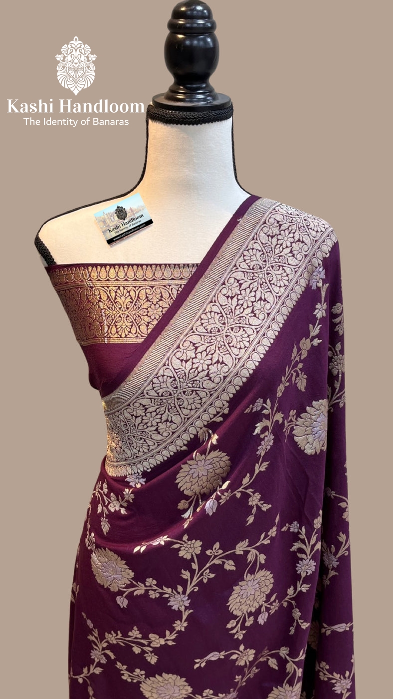 Banaras Handloom Pure Khaddi Tussar Georgette Saree