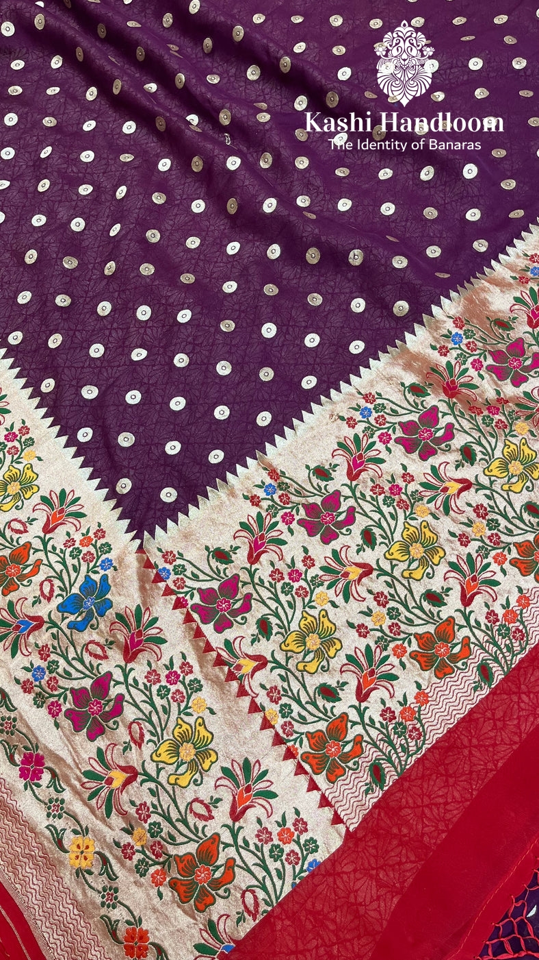 Banaras Handloom Pure Khaddi Tussar Georgette Saree