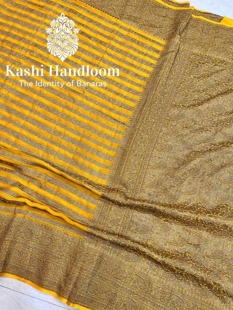 Banaras Handloom Khaddi Georgette Saree Antique Zari