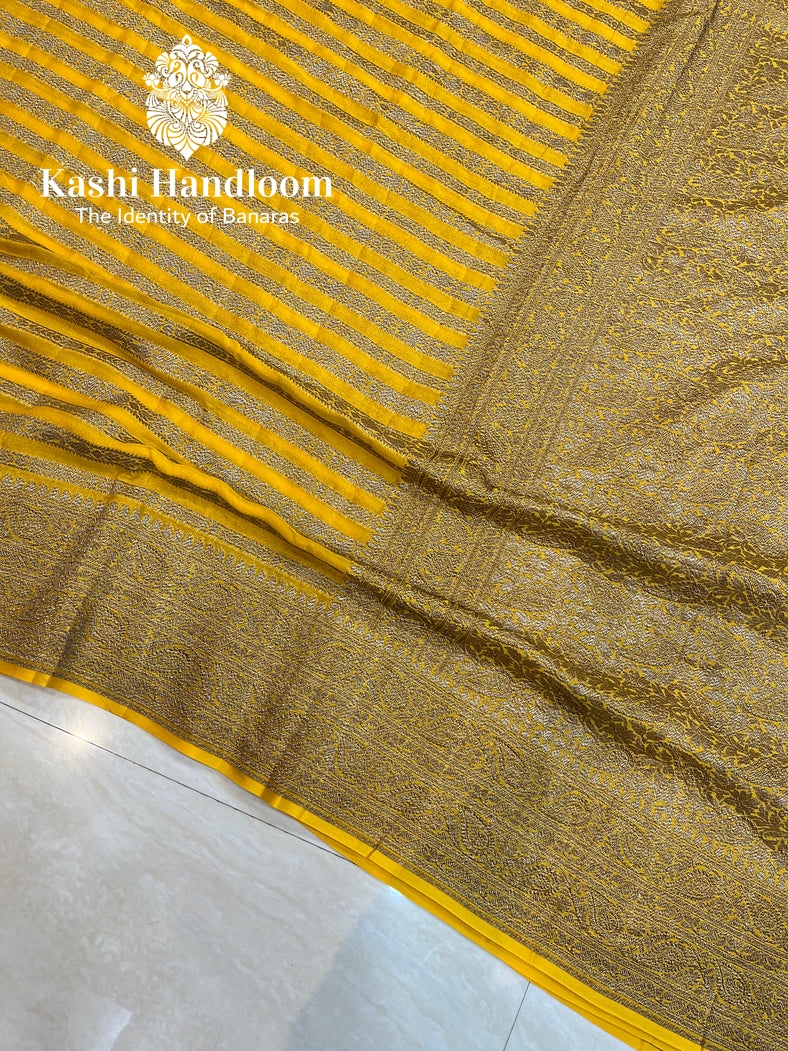 Banaras Handloom Khaddi Georgette Saree Antique Zari