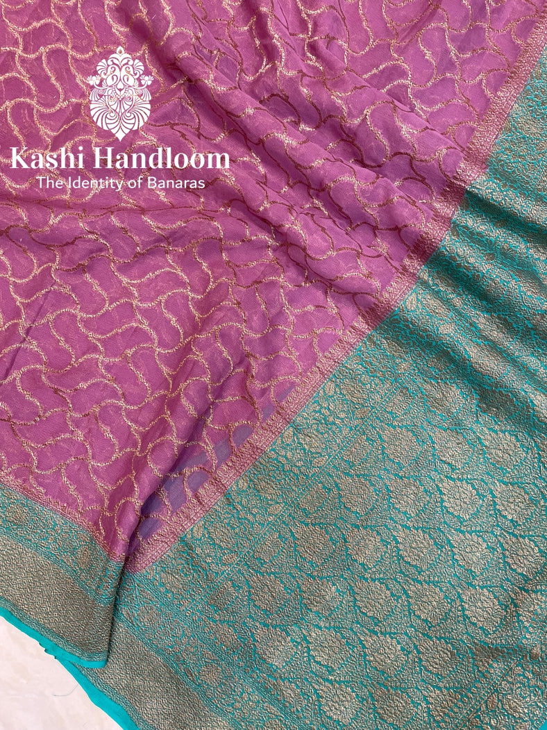 Banaras Handloom Khaddi Georgette Saree Antique Zari