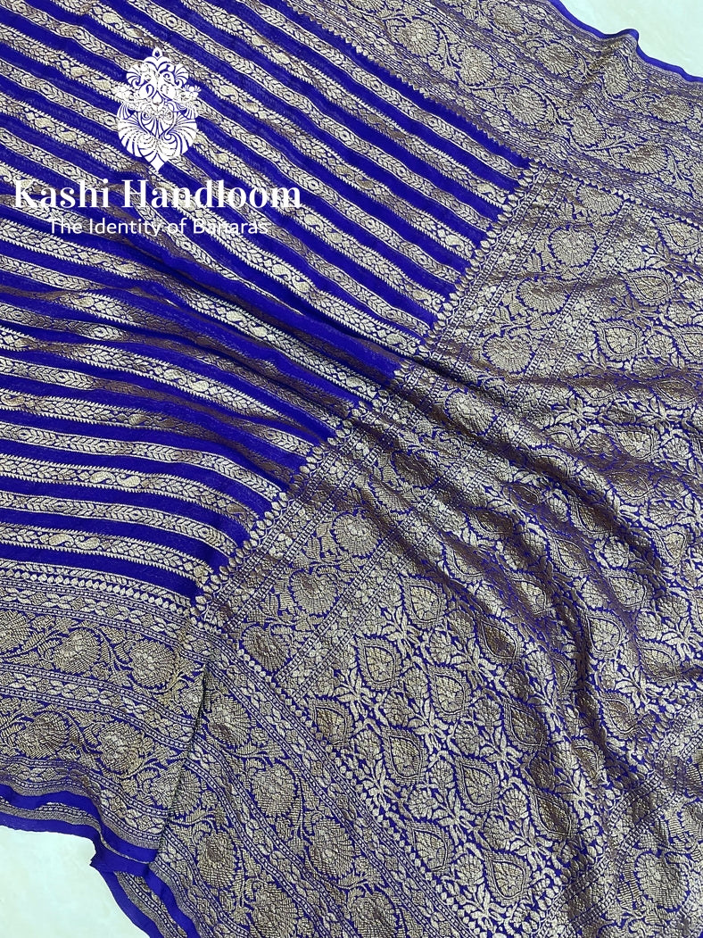 Banaras Handloom Khaddi Georgette Saree Antique Zari
