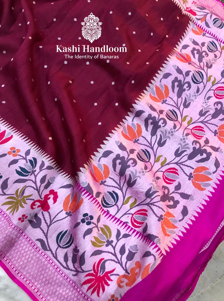Banaras handloom Khaddi Tussar Paithani Saree