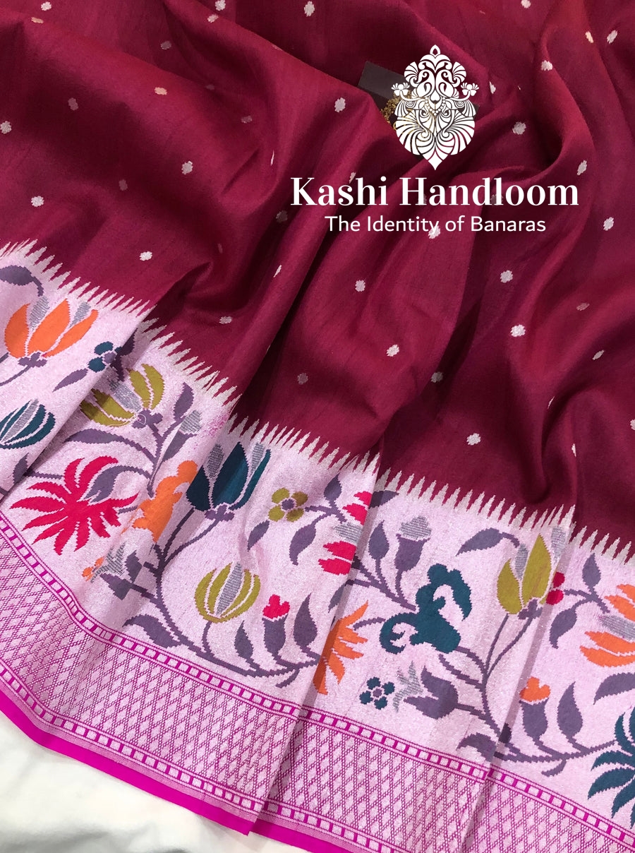 Banaras handloom Khaddi Tussar Paithani Saree
