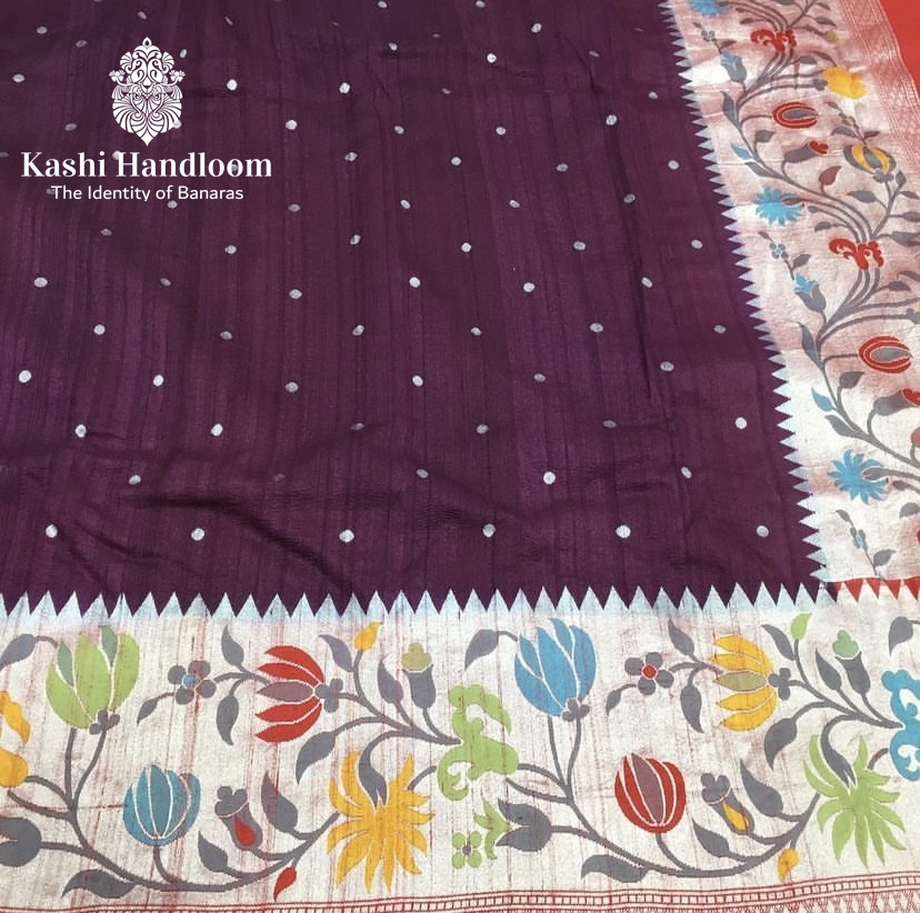 Banaras Handloom Pure Khaddi Tussar Georgette Saree